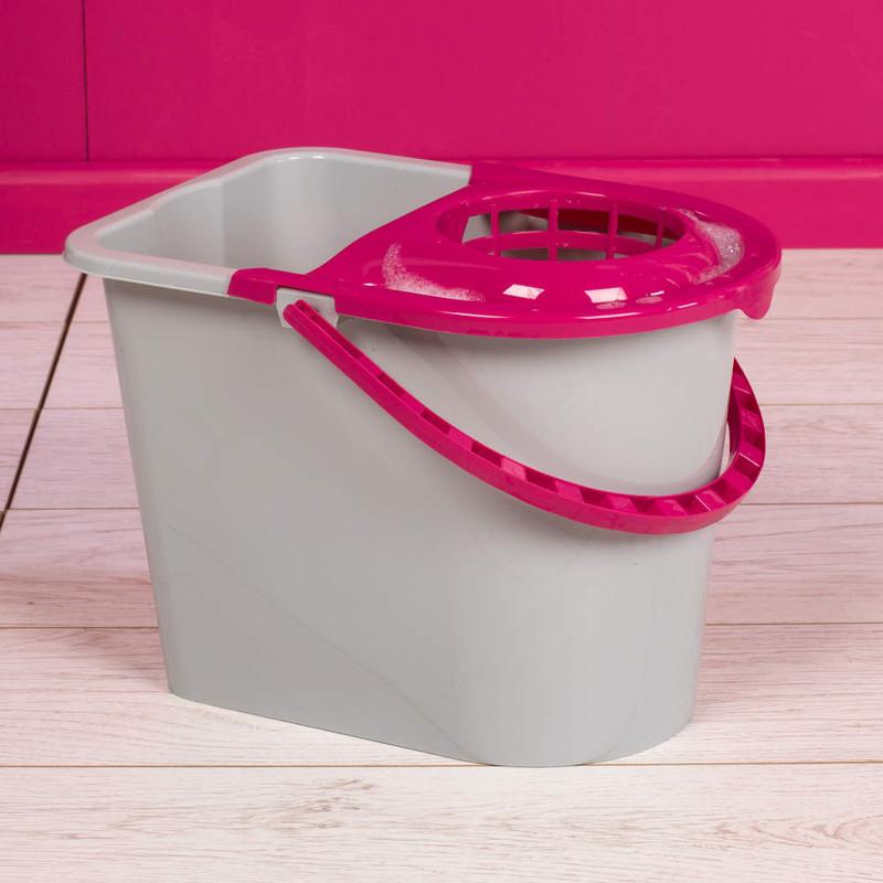 Kleeneze Mop Bucket With Wringer Grey/Pink
