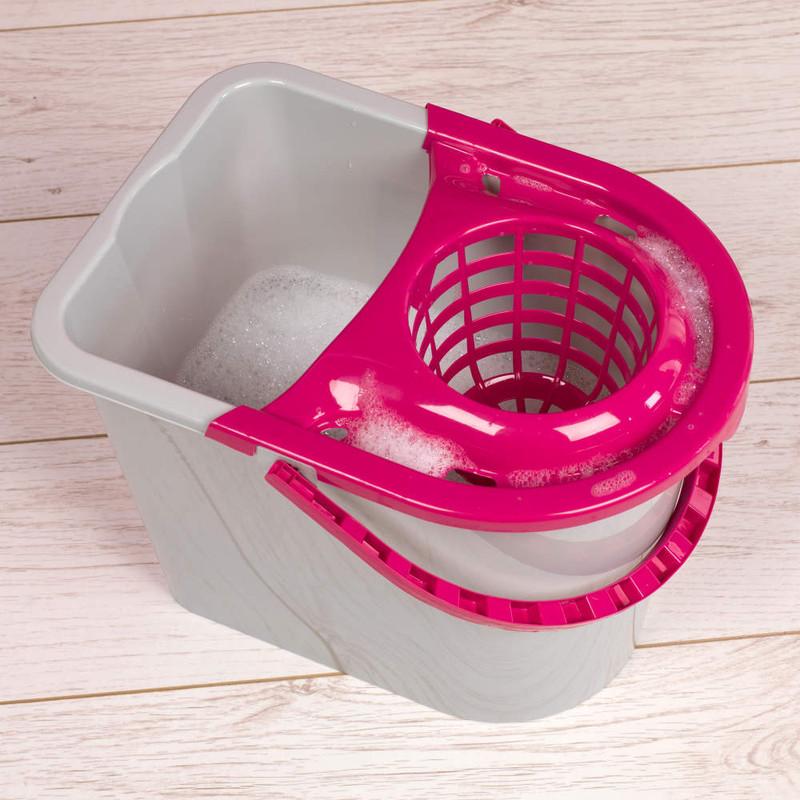 Kleeneze Mop Bucket With Wringer Grey/Pink
