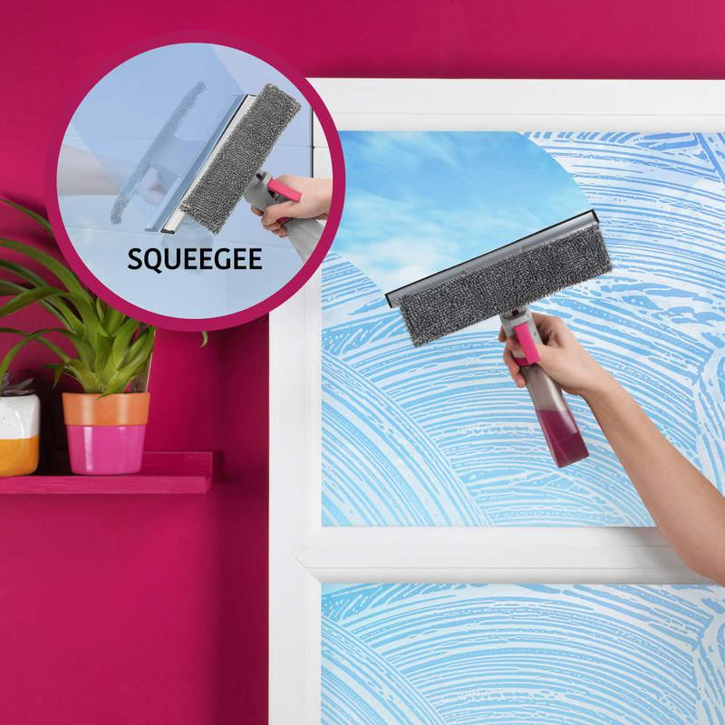 Kleeneze Spray Window Cleaning Wiper White/Pink