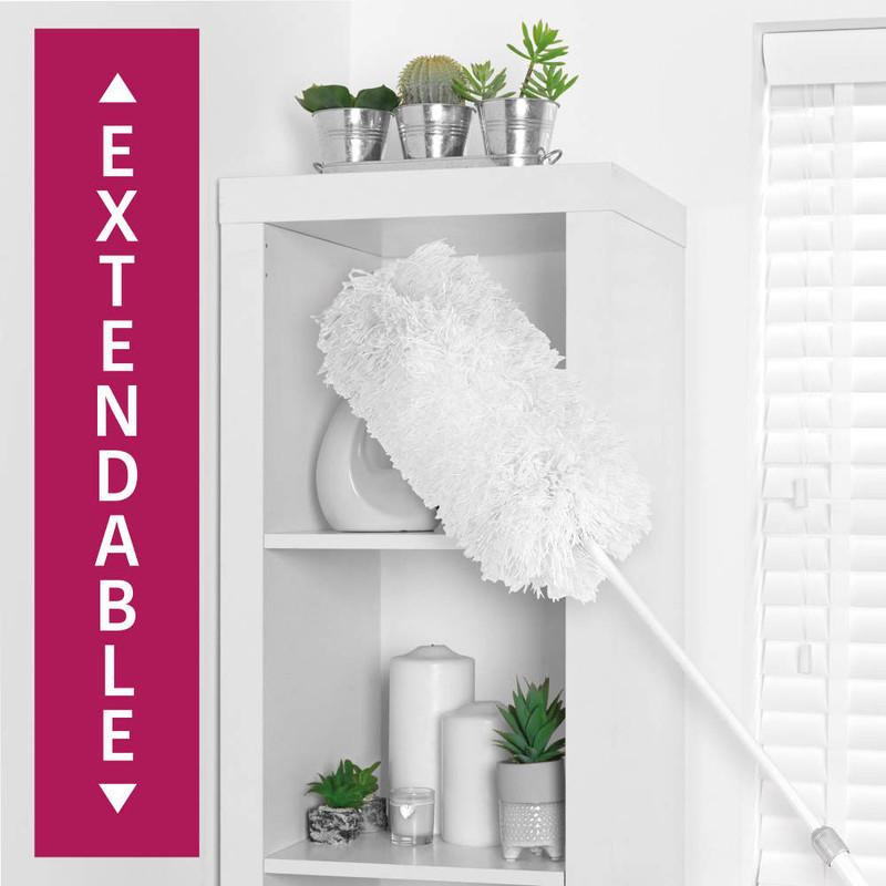 Kleeneze Telescopic Fluffy Duster Grey/Pink