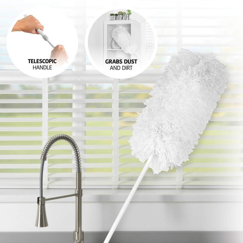 Kleeneze Telescopic Fluffy Duster Grey/Pink