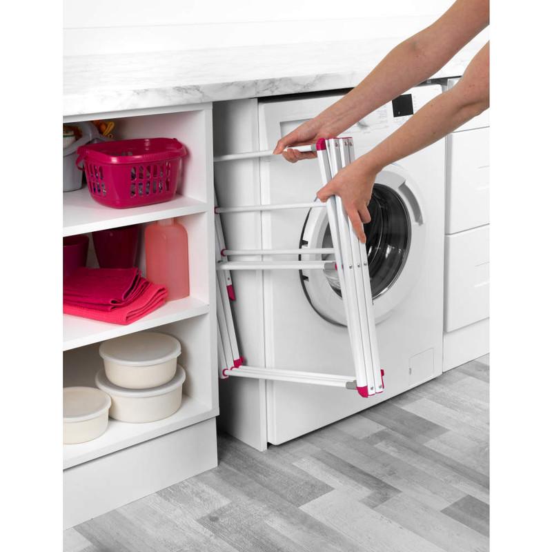 Kleeneze Three-Tier Clothes Airer Pink/White