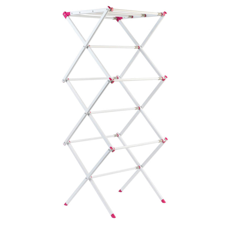 kleeneze Three-Tier Clothes Airer Pink/White