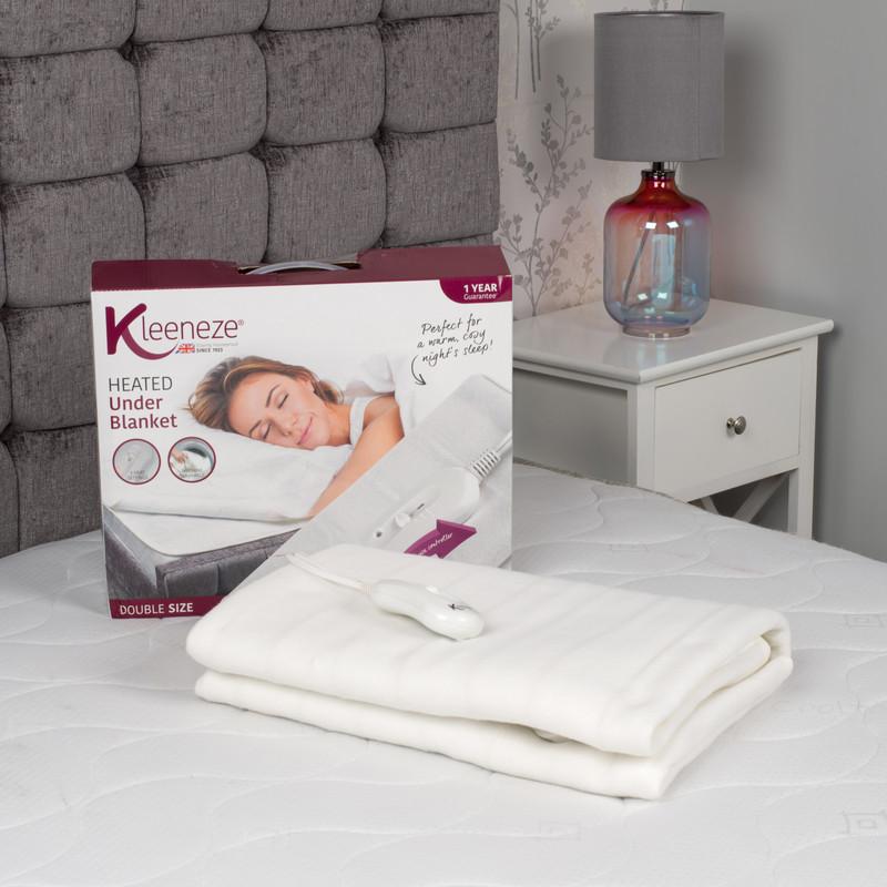 Kleeneze Machine Washable Electric Heated Under Blanket 60 W Double