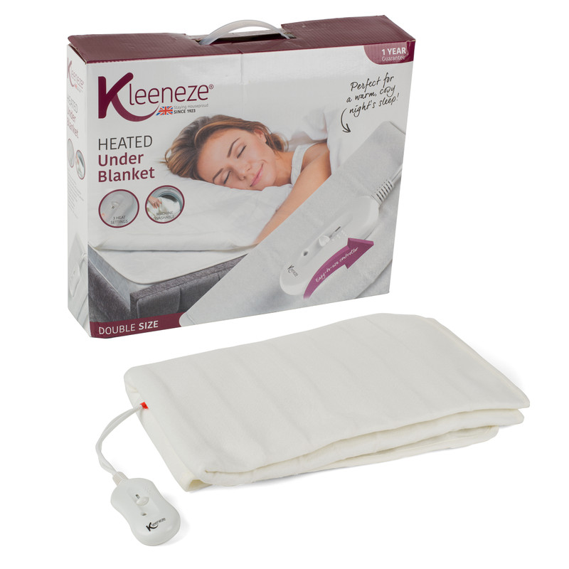 kleeneze Machine Washable Electric Heated Under Blanket 60 w Double