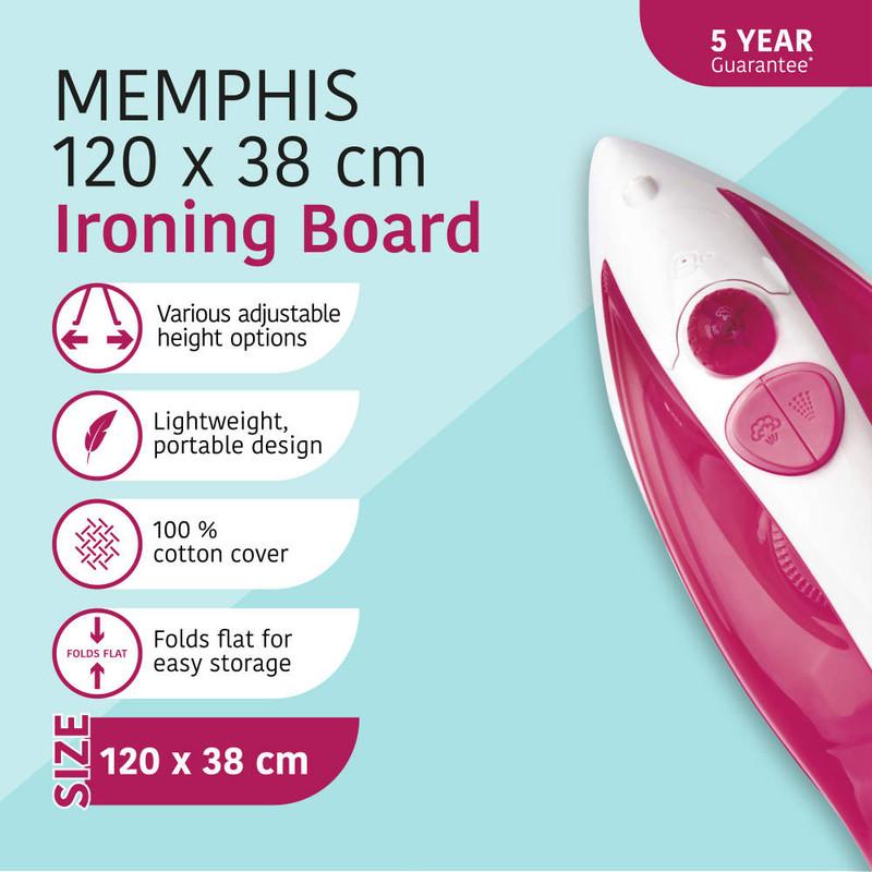 Kleeneze Memphis Collapsible Ironing Board – 120 X 38 Cm