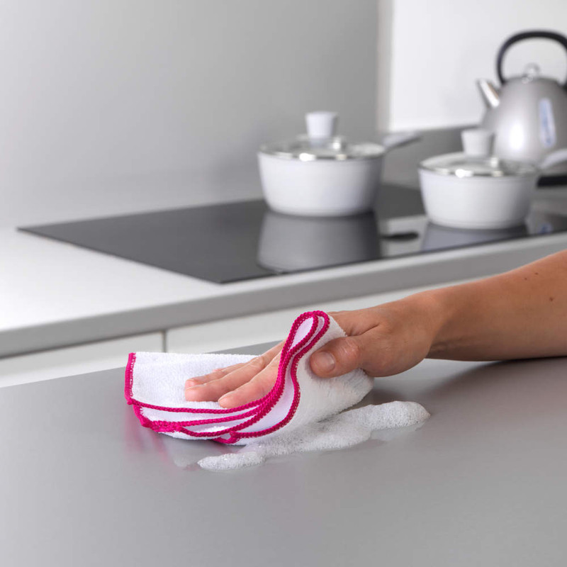 Kleeneze Microfibre Antibac Dish Cloths Pack Of 4 Pink