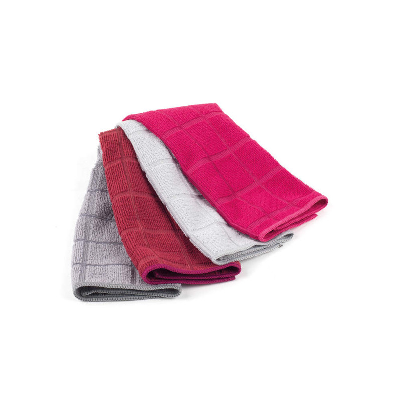 kleeneze Microfibre Cleaning Dusting Cloths Pack of 4 Assorted Colours