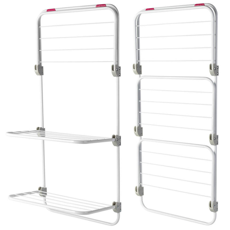 kleeneze Set of 2 Three-Tier Overdoor Clothes Airer Pink/White