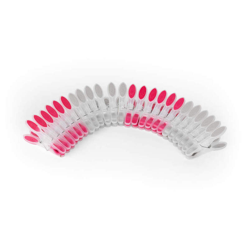 kleeneze Steady Grip Clothes Pegs Pack of 24 Grey/Pink