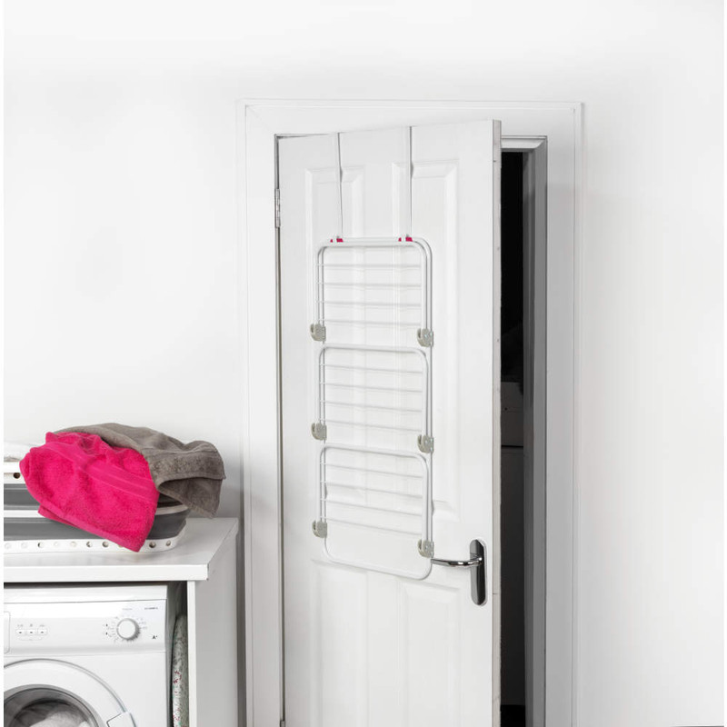 Kleeneze Three-Tier Overdoor Clothes Airer Pink/White