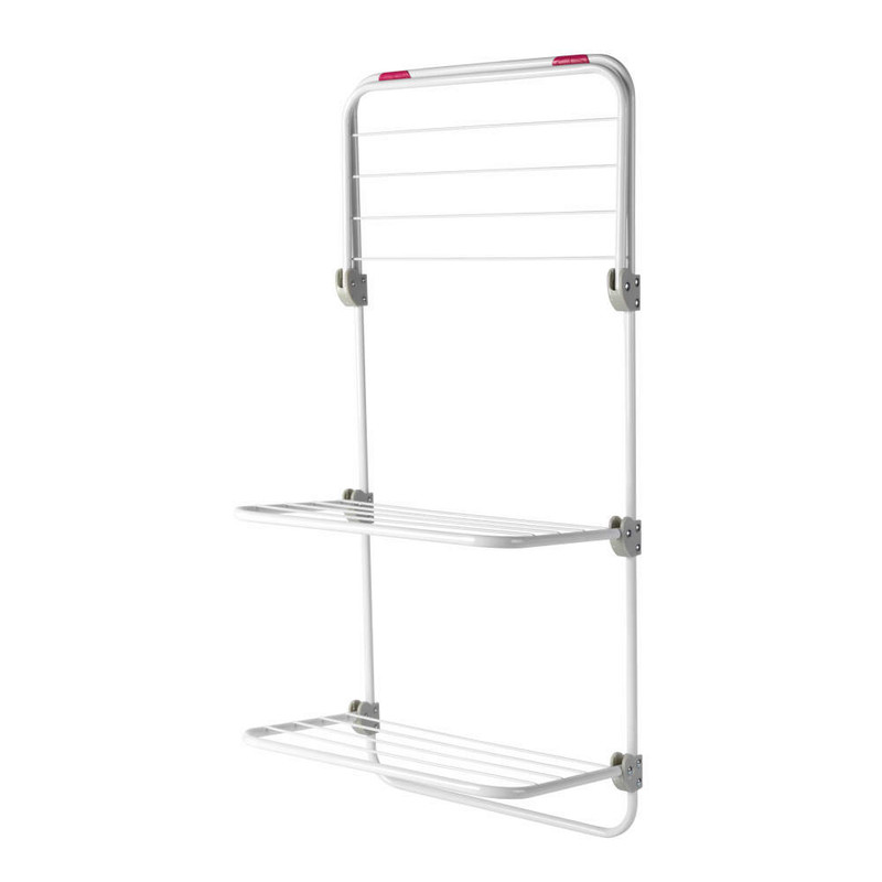 kleeneze Three-Tier Overdoor Clothes Airer Pink/White
