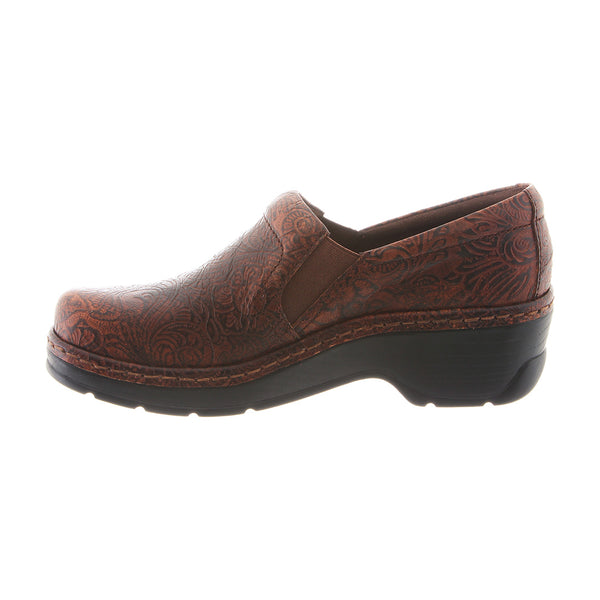 Klogs Naples Brown Floral Tooled