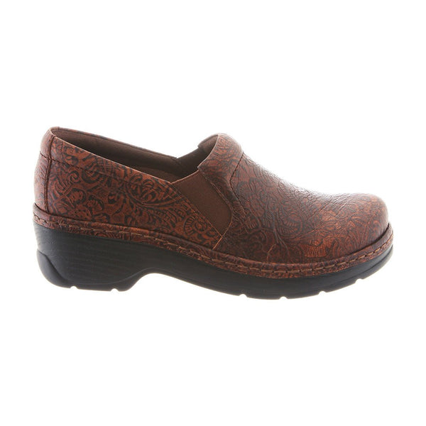 Klogs Naples Brown Floral Tooled