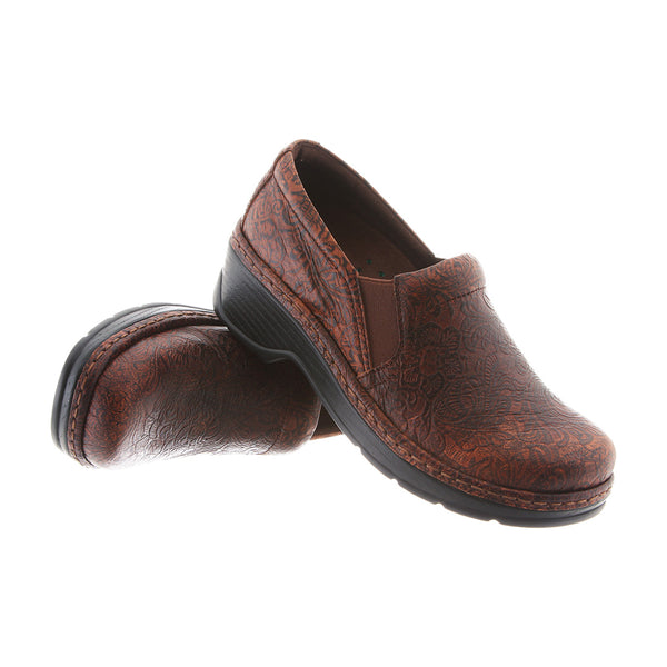 klogs Naples Brown Floral Tooled