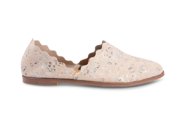 Klub Nico Georgette Footwear Pewter Floral Novelty Suede