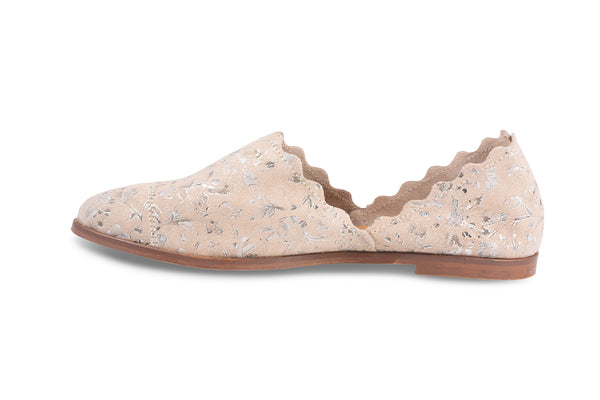 Klub Nico Georgette Footwear Pewter Floral Novelty Suede