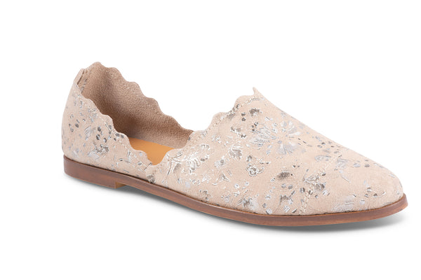 klub nico Georgette Footwear Pewter Floral Novelty Suede