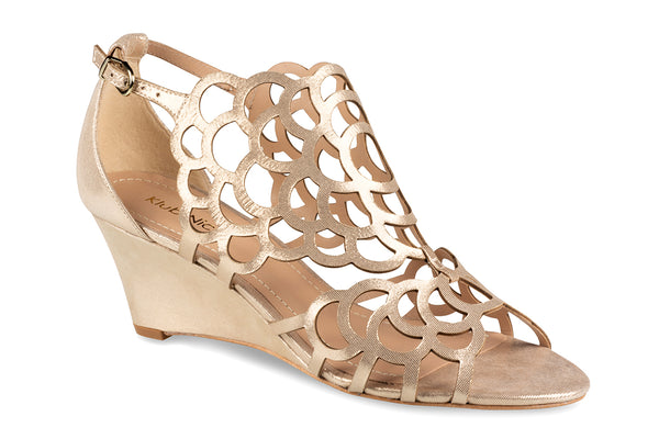 klub nico Millie Wedge Footwear Champagne Gloss Leather