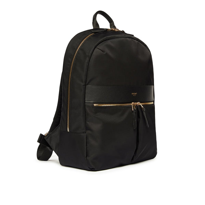 Knomo 14" Laptop Backpack In Black With Gold Hardware