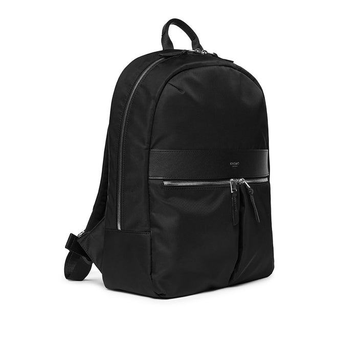Knomo 14" Laptop Backpack In Black With Silver Hardware