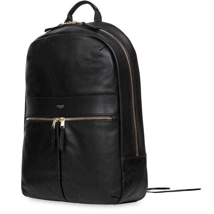 Knomo 14" Laptop Backpack In Black Leather