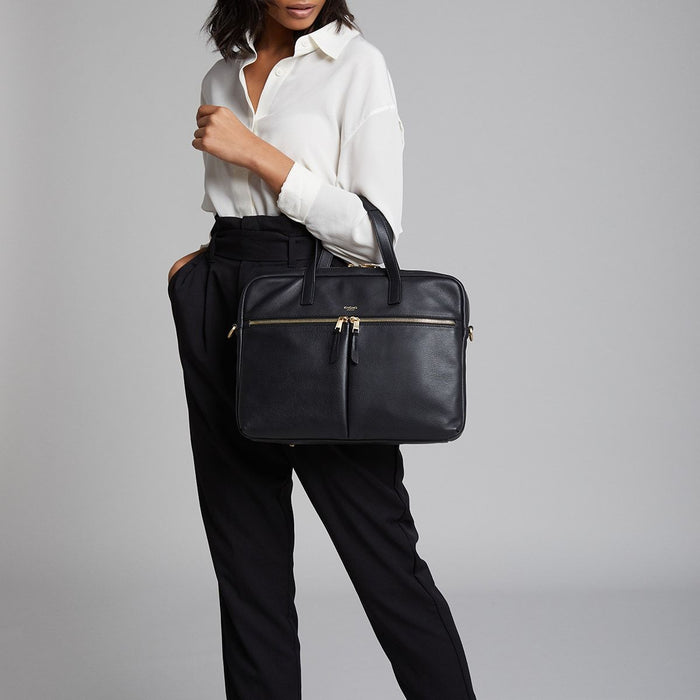 knomo Leather Laptop Briefcase - 14"