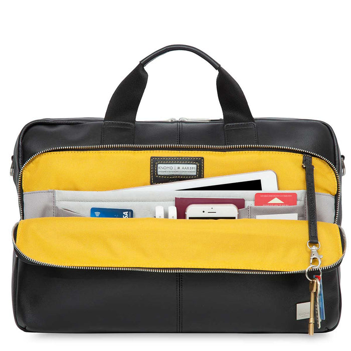 Knomo Leather Laptop Briefcase - 15.6"