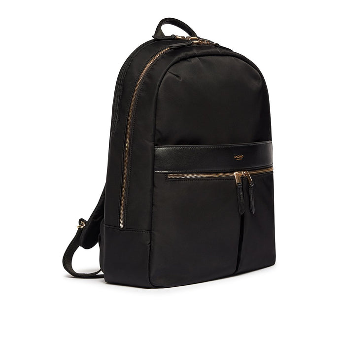 Knomo Large Laptop Backpack In Black With Gold Hardware