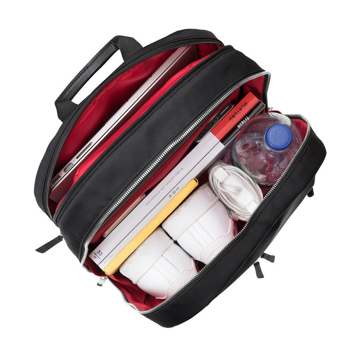 Knomo Large Laptop Backpack In Black With Silver Hardware