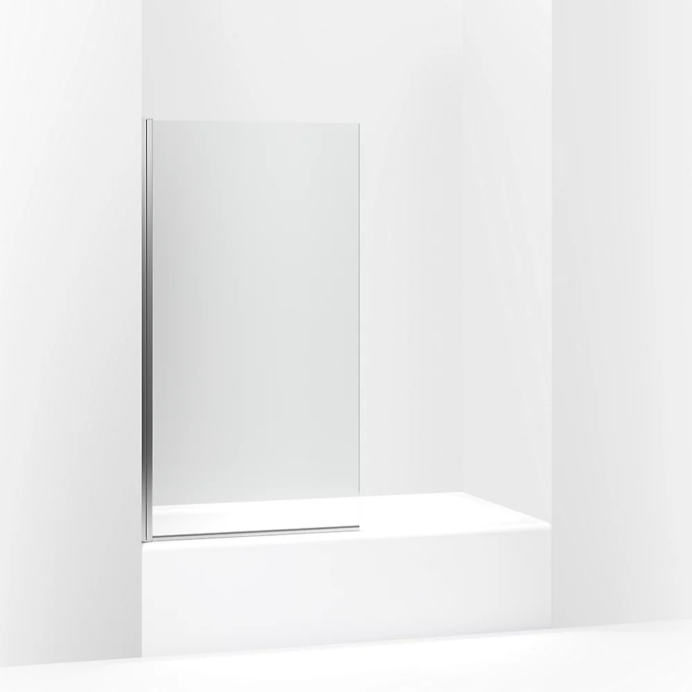 kohler Aerie®Bath screen 56-15/16" x 32" W with 1/4" thick Crystal Clear glass and square corner
