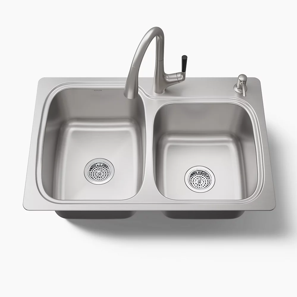 kohler All-In-One33" top-/undermount double-bowl kitchen sink