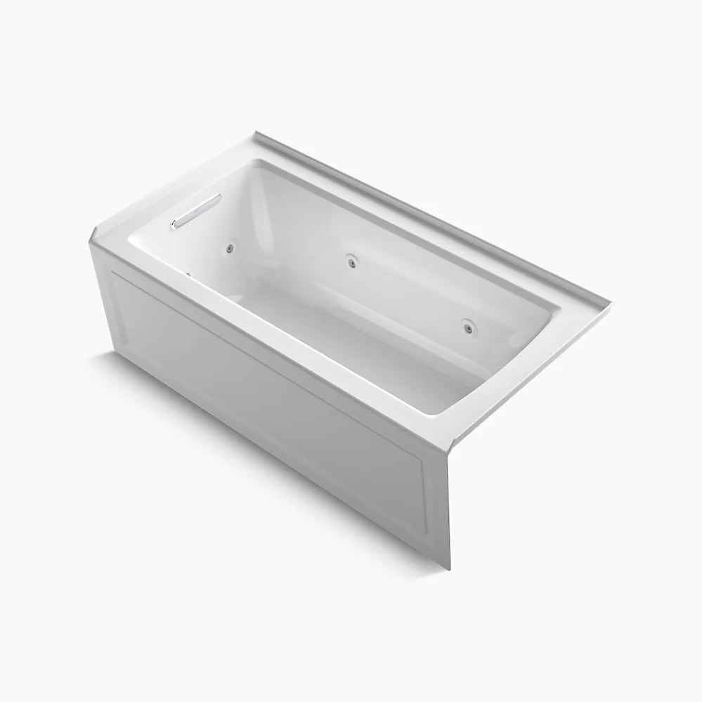kohler Archer®60" x 30" alcove heated whirlpool bath left drain