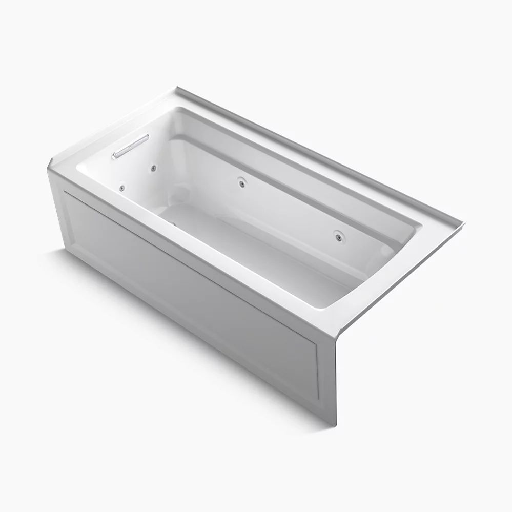 kohler Archer®66" x 32" integral apron whirlpool with integral flange and left-hand drain