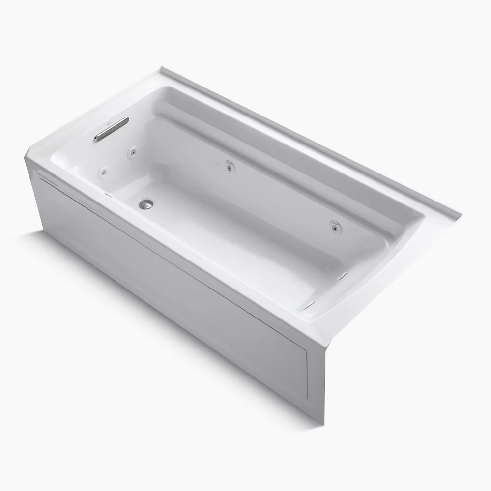 kohler Archer®72" x 36" alcove whirlpool bath with alcove left drain