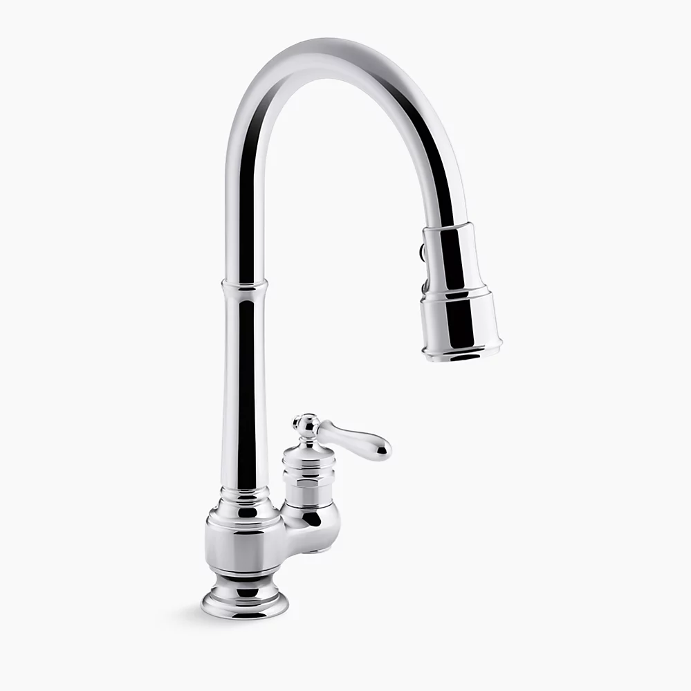 kohler Artifacts®Pull-down kitchen sink faucet with three-function sprayhead