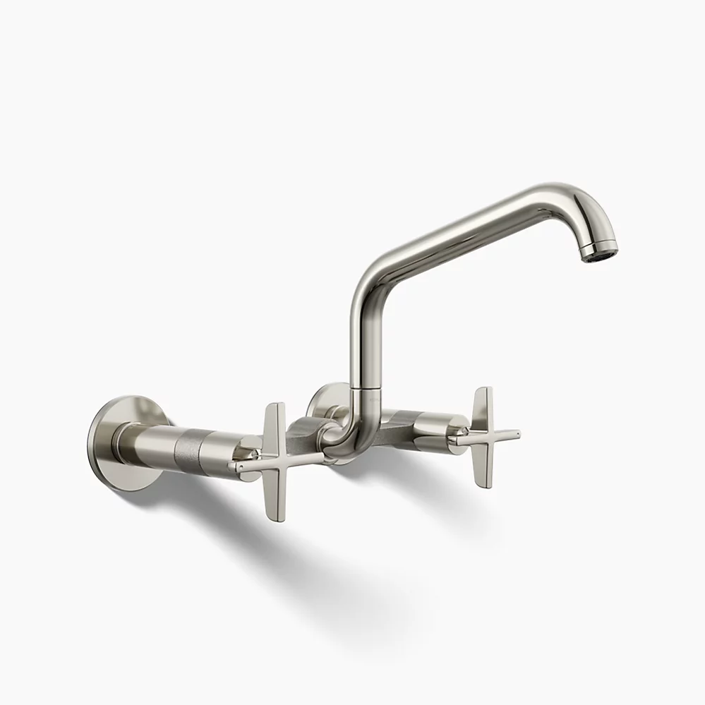 kohler Billet™Two-hole wall-mount bridge kitchen sink faucet