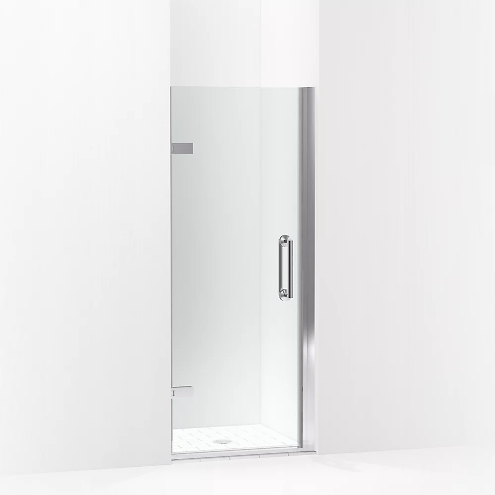 kohler Components™Frameless pivot shower door 71-5/8" H x 27-5/8 - 28-3/8" W with 3/8" thick Crystal Clear glass