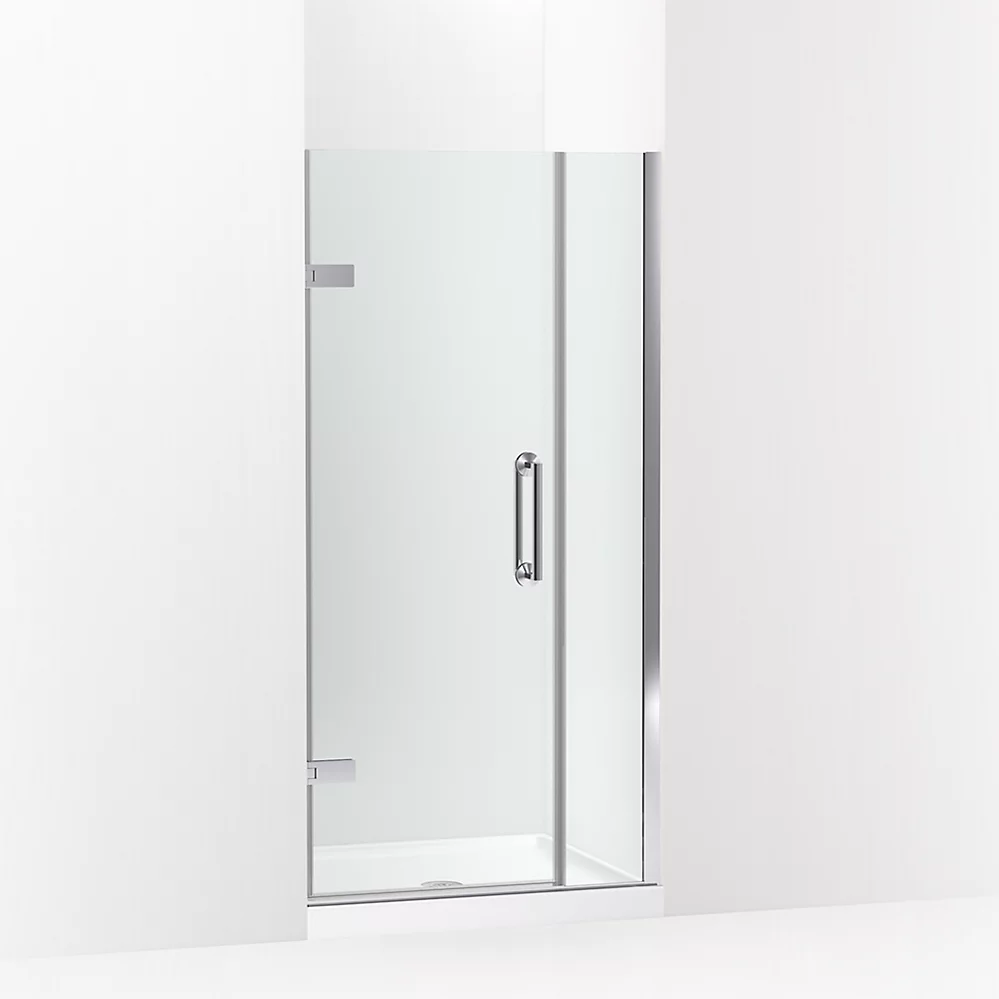 kohler Components™Frameless pivot shower door 71-9/16" H x 33-5/8 - 34-3/8" W with 3/8" thick Crystal Clear glass