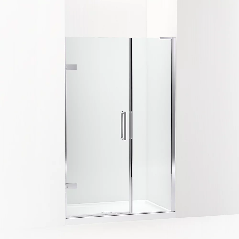 kohler Composed™Frameless pivot shower door 71-3/4" H x 46 - 46-3/4" W with 3/8" thick Crystal Clear glass