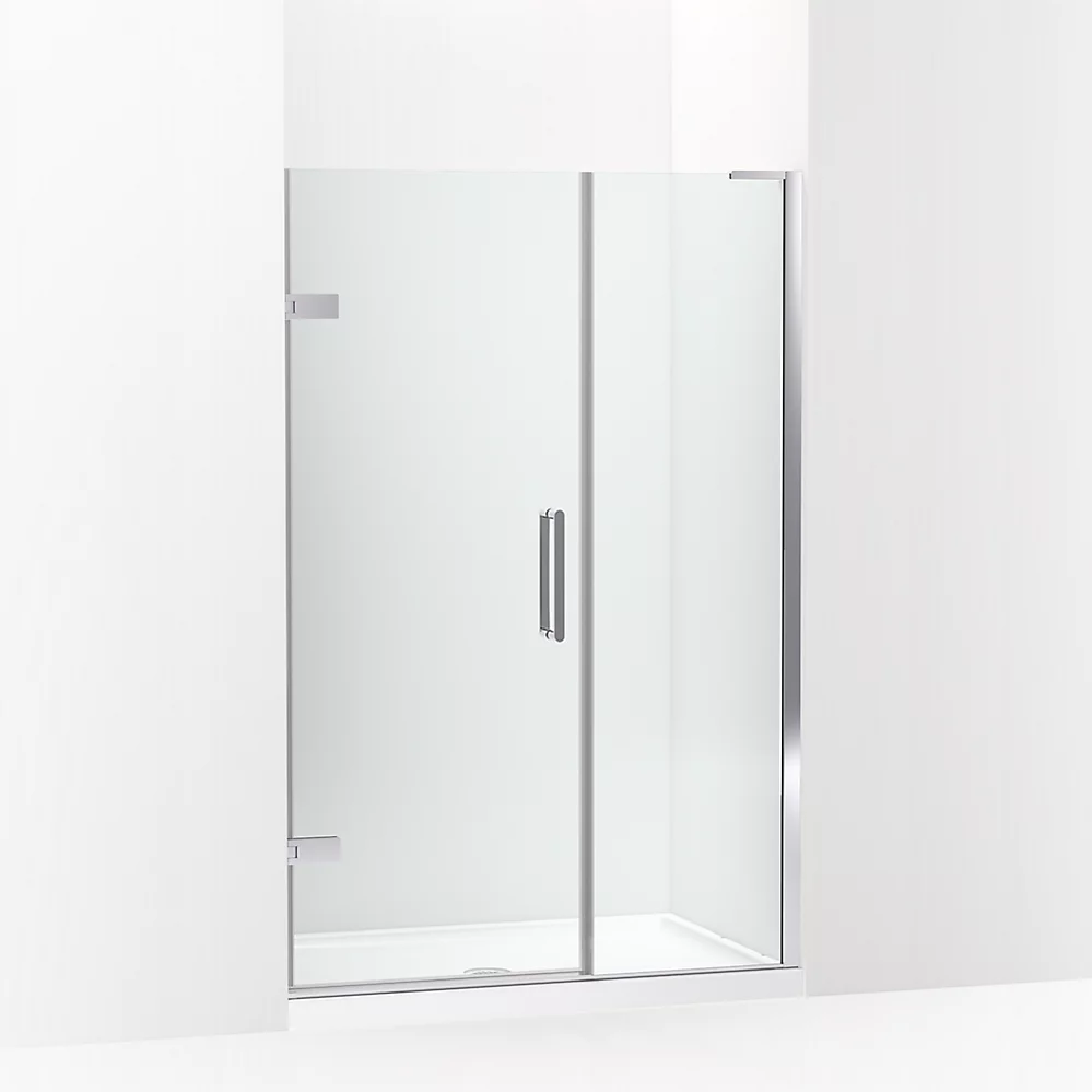 kohler Composed™Frameless pivot shower door 71-3/4" H x 45-1/4 - 46" W with 3/8" thick Crystal Clear glass