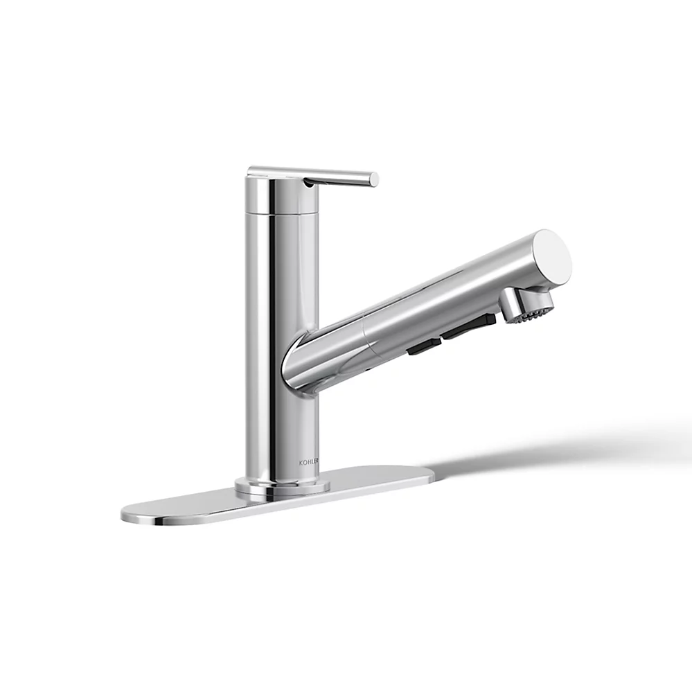 kohler Crue®Pull-out kitchen sink faucet with three-function sprayhead
