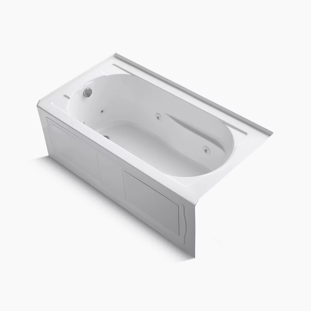 kohler Devonshire®60" x 32" alcove heated whirlpool bath left drain