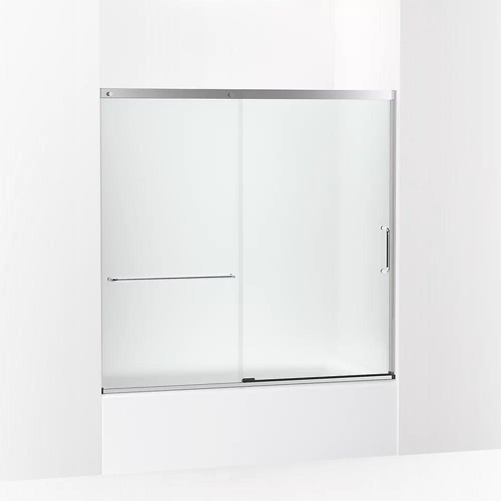 kohler Elate®Sliding bath door 56-3/4" H x 56-1/4 - 59-5/8" W with 1/4" thick Frosted glass