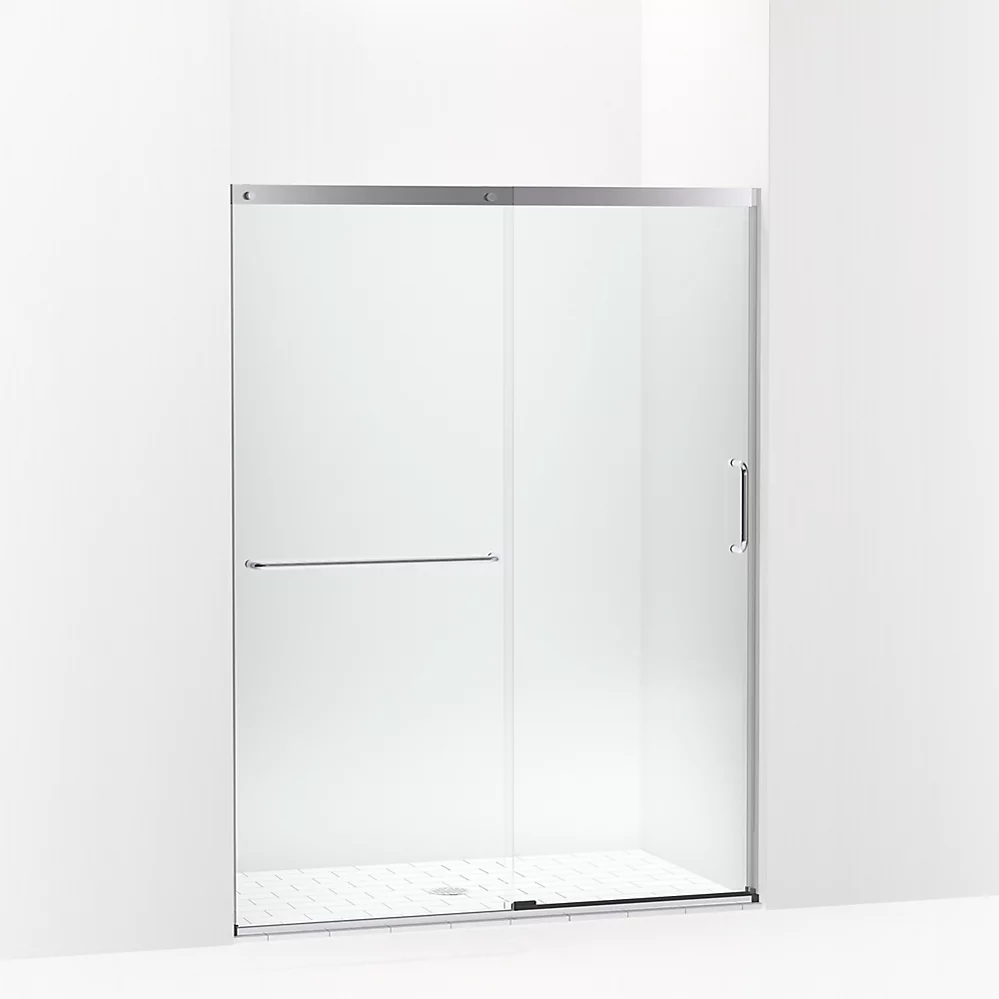 kohler Elate®Sliding shower door 70-1/2" H x 50-1/4 - 53-5/8" W with 1/4" thick Crystal Clear glass