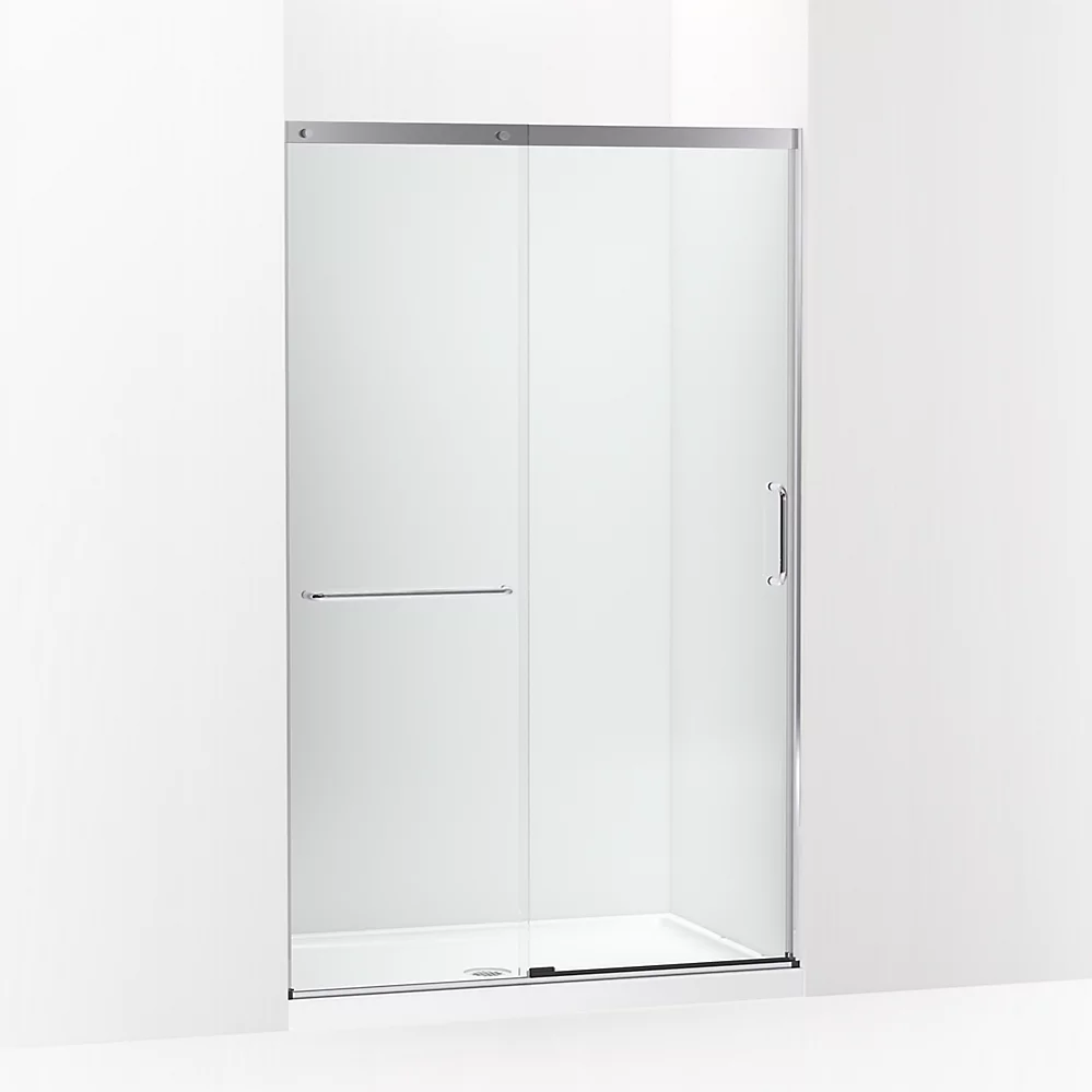 kohler Elate®Sliding shower door 75-1/2" H x 44-1/4 - 47-5/8" W with heavy 5/16" thick Crystal Clear glass