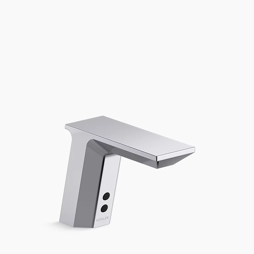 kohler GeometricTouchless single-hole lavatory faucet with Insight™ sensor technology HES-powered less drain 0.35 gpm