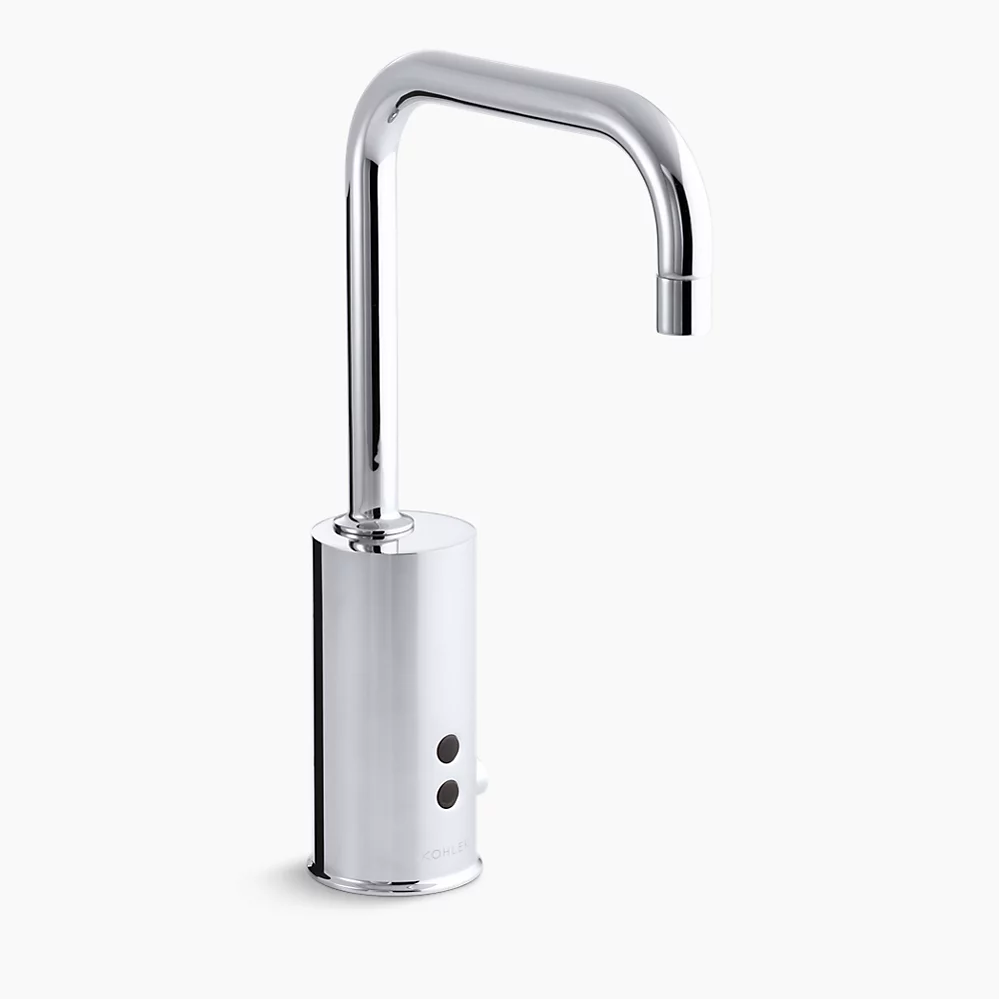kohler GooseneckTouchless single-hole lavatory faucet with Insight™ sensor technology and temperature mixer HES-powered less drain 0.35 gpm