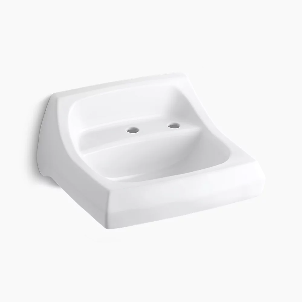 kohler Kingston™21-1/4" x 18-1/8" wall-mount/concealed arm carrier bathroom sink with single faucet hole and right-hand soap dispenser hole