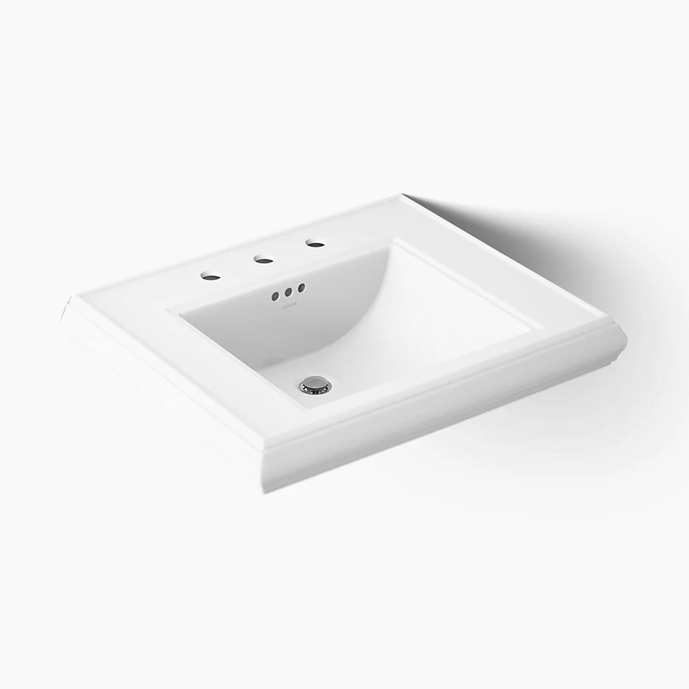 kohler Memoirs®Pedestal/console table bathroom sink basin with 8" widespread faucet holes